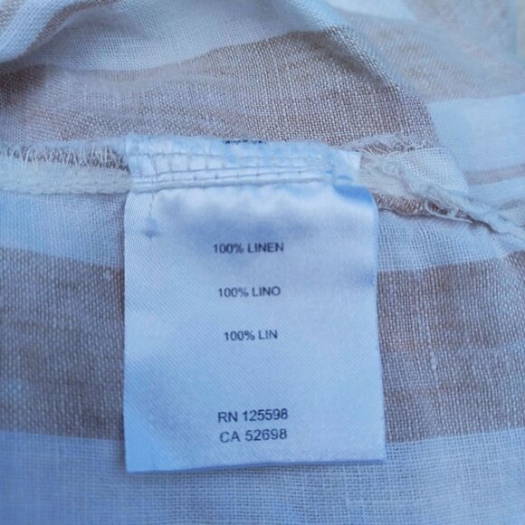 Striped Cotton-Blend Tunic With Roll-Up Sleeves & Tassel Zipper Ellen Tracy - Picture 8 of 9